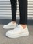 JY502 Bold Bağcıklı Cilt Erkek Günlük Sneaker Ayakkabı Cbt - Beyaz 2