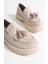 Mina Kadın Günlük Bej Süet Loafer Ayakkabı 5