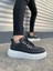 JY010 Cloud Bağcıklı Cilt Erkek Günlük Sneaker Ayakkabı Cbt - Siyah 1