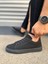 JY122 Mode Bağcıklı Süet Erkek Günlük Sneaker Ayakkabı Sst - Siyah 3