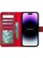 Apple iPhone 15 Pro Max Uyumlu Deri Cüzdanlı Kılıf Mwwn V4EF Kırmızı 2