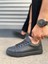 JY122 Mode Bağcıklı Cilt Erkek Günlük Sneaker Ayakkabı Cst - Siyah 3