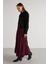 Süet Kraşlı Uzun Etek Bordo 1