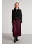 Süet Kraşlı Uzun Etek Bordo 2