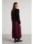 Süet Kraşlı Uzun Etek Bordo 3