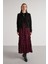 Süet Kraşlı Uzun Etek Bordo 5