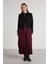 Süet Kraşlı Uzun Etek Bordo 8