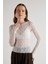 Bisiklet Yaka Dantelli Bluz Ekru 5