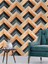 3 Boyutlu Ahşap Zigzag Desen Silinebilir Tekstil Duvar Kağıdı 1