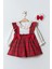 Kız Bebek Yılbaşı Konsept Kırmızı Beyaz Ekose Elbise 1