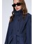 Lacivert Dik Yaka Kruvaze Trençkot 6