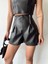 Mtxdpn Çift Fermuarlı Deri Şort H24394 Siyah (Beden: S) 1