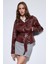 Bordo Kemerli Suni Deri Mont 3