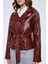 Bordo Kemerli Suni Deri Mont 4
