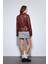 Bordo Kemerli Suni Deri Mont 6