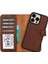 Apple iPhone 15 Pro Max Uyumlu Deri Cüzdanlı Kılıf Mwwn G2 Kahve 1