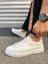 JY122 Mode Bağcıklı Cilt Erkek Günlük Sneaker Ayakkabı Cbt - Beyaz 3