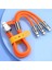 3 In 1 Type-C + Micro USB + Lightning Hızlı Şarj Kablosu Silikon Kablo 1 Metre Opp Ambalaj 3