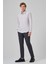 Erkek Gri Slim Fit Sert Yaka Gömlek 4