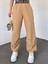 Beli Bantlı Paçası Lastikli Pantolon -Vizon 2