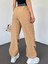 Beli Bantlı Paçası Lastikli Pantolon -Vizon 3