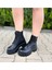 Lastikli Bağcıklı Siyah Ortopedik Bot 3
