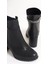 Lıa Fermuarlı Ortopedik Taban Taşlı Topuklu Kadın Bot Cst - Siyah 5
