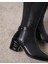 Junita Siyah Kadın Topuklu Çizme 5