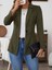 Kadın Uzun Kollu Yakalı Tek Düğmeli Süet Ceket 2