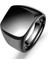 Siyah Renk Isme Özel Yazılı 316L Kalite Paslanmaz Çelik Erkek Yüzük - 25 Ölçü 2
