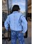 Kolları Fermuarlı Vintage Denim Ceket 4