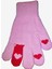 Kız Çocuk Örme Eldiven Pembe Kalp Desenli 6-12 Yaş 1