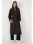 Oversize Fit Kruvaze Yaka Kuşaklı Astarlıtrençkot Bayan Trençkot 6839617 5