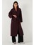 Oversize Fit Kruvaze Yaka Kuşaklı Astarlıtrençkot Bayan Trençkot 6839617 3