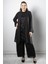 Taş Payet Işlemeli Şifon Pantalon Tunik Takım Siyah FHM966 3