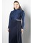 Dantel Şifon Abiye Elbise Lacivert FHM958 2
