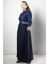 Dantel Şifon Abiye Elbise Lacivert FHM958 4