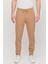 Erkek Slim Fit Beli Lastikli Ipli Fermuarlı Likralı Rahat Jogger Vizon Erkek Pantolon 2
