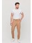 Erkek Slim Fit Beli Lastikli Ipli Fermuarlı Likralı Rahat Jogger Vizon Erkek Pantolon 5