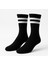 Erkek Spor Çorap 2’lü Set – Pamuklu, Esnek, Çizgili Model (Siyah Gri) 5