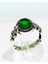 Modern Desenli Yeşil Zümrüt Taşlı 925 Ayar Gümüş Erkek Yüzük – Güç ve Tarzın Sembolü 2
