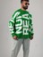 Bold Print Oversize Yeşil Erkek Sweat COC1021 3
