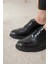 Kadın Siyah Cilt Hakiki Doğal Deri Oxford Ayakkabı 2