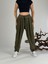 Yeşil Kadife Pileli Kadın Jogger Pantolon COC1058 1