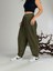 Yeşil Kadife Pileli Kadın Jogger Pantolon COC1058 2