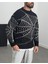 Örümcek Ağı Desenli Siyah Erkek Peluş Sweatshirt COC1200 2