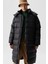 Down Fill Parka Uzun Boy Kaz Tüyü Dolgulu Çıkartılabilir Kapüşonlu Erkek Parka Siyah 5