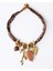 Kahverengi Leopar Desenli Çoklu Charm Detaylı Kolye 1