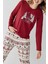 Anne Kız %100 Pamuklu Bordo Uzun Kollu Pijama Takımı 3452 (Pijamaları Ayrı Ayrı Sepete Ekleyiniz) 5
