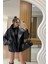Siyah Oversize Deri Ceket 2